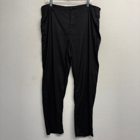 NYDJ Marilyn Trouser Black Stretch Linen Blend Pants 14 - Picture 3 of 12